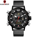 KADEMAN 9071 Creative LED Digital Watch Dual Display Fashion Sport Watches Quartz Male Clock Stainless Steel Relogio Masculino